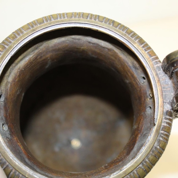 Vase Carved Metal Vintage Figural Procession - Picture 13 of 15